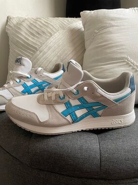 ASICS Lyte Classic White & Blue Athletic Sneakers